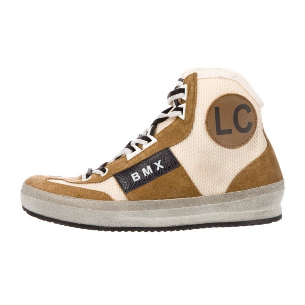Leather Crown BMX High-Top Sneakers - Brown and Cream
